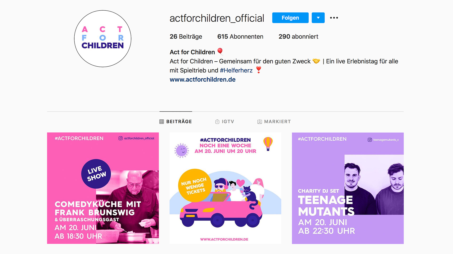 Act For Children - Instagram Mockup Act For Children - Instagram Mockup